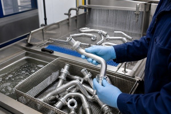CNC machining aluminum AC hose fitting